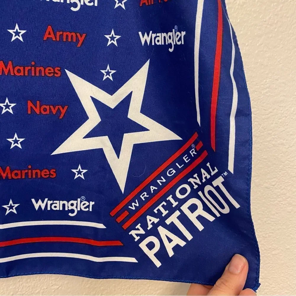 Wrangler Vintage Bandana USA patriotic American military national patriot navy